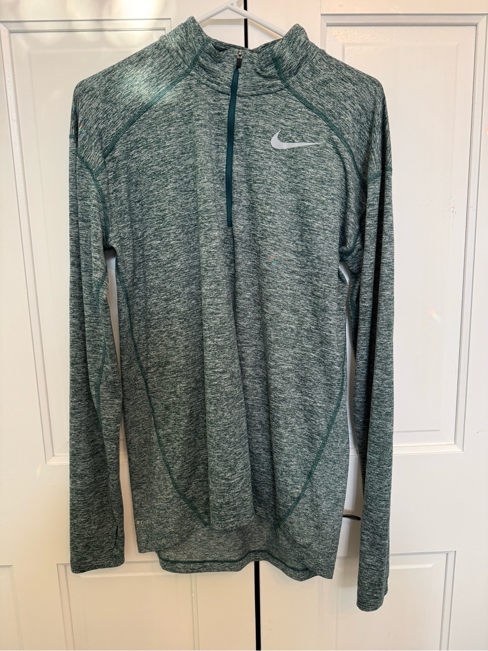 Nike Heathered Teal Green Dri-FIT Running Quarter Zip